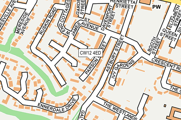 CW12 4ED map - OS OpenMap – Local (Ordnance Survey)