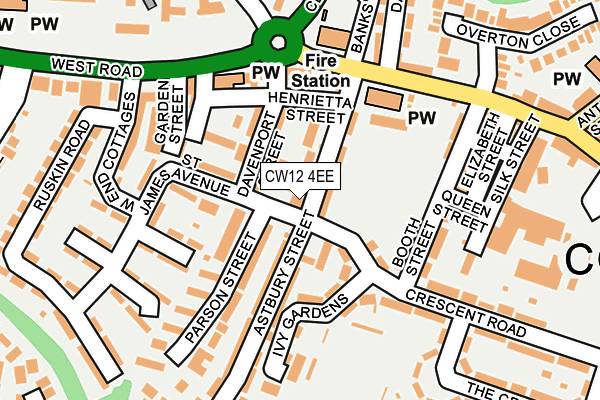 CW12 4EE map - OS OpenMap – Local (Ordnance Survey)