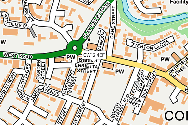 CW12 4EF map - OS OpenMap – Local (Ordnance Survey)