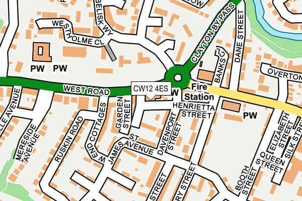 CW12 4ES map - OS OpenMap – Local (Ordnance Survey)