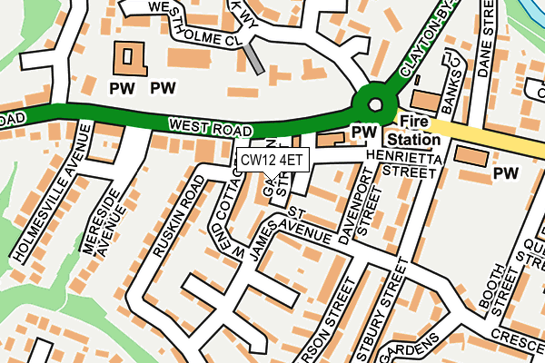 CW12 4ET map - OS OpenMap – Local (Ordnance Survey)