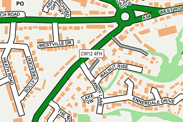 CW12 4FH map - OS OpenMap – Local (Ordnance Survey)