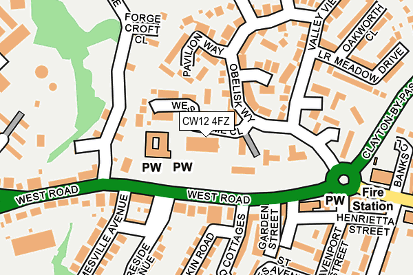 CW12 4FZ map - OS OpenMap – Local (Ordnance Survey)