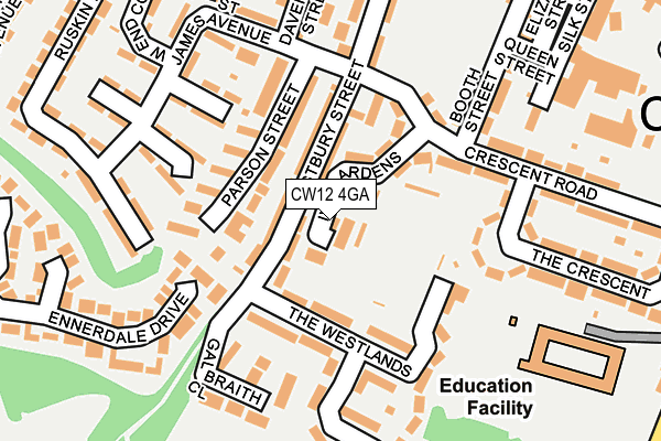 CW12 4GA map - OS OpenMap – Local (Ordnance Survey)