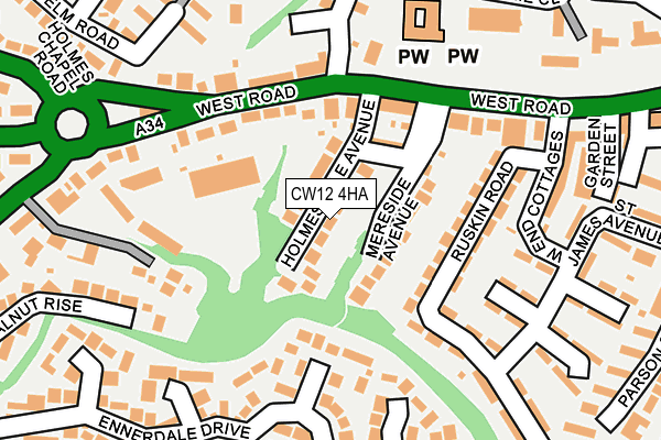 CW12 4HA map - OS OpenMap – Local (Ordnance Survey)