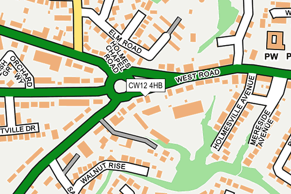 CW12 4HB map - OS OpenMap – Local (Ordnance Survey)