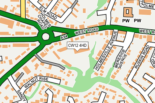 CW12 4HD map - OS OpenMap – Local (Ordnance Survey)