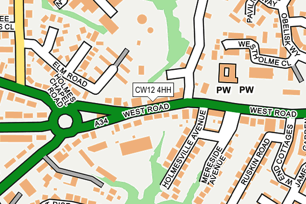 CW12 4HH map - OS OpenMap – Local (Ordnance Survey)
