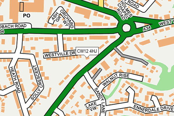 CW12 4HJ map - OS OpenMap – Local (Ordnance Survey)