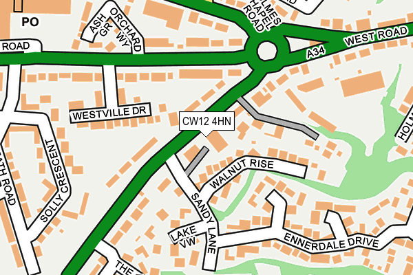 CW12 4HN map - OS OpenMap – Local (Ordnance Survey)