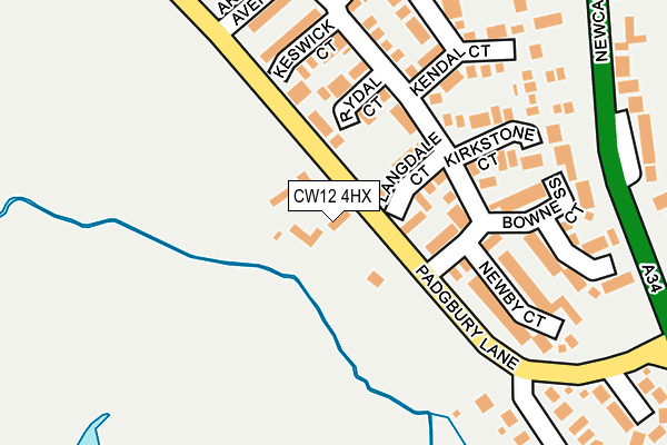 CW12 4HX map - OS OpenMap – Local (Ordnance Survey)