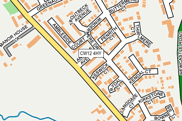 CW12 4HY map - OS OpenMap – Local (Ordnance Survey)