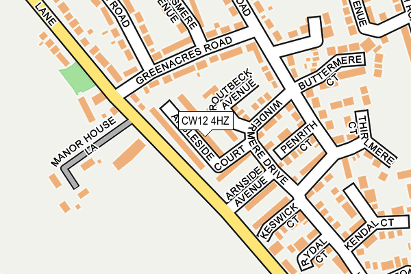 CW12 4HZ map - OS OpenMap – Local (Ordnance Survey)