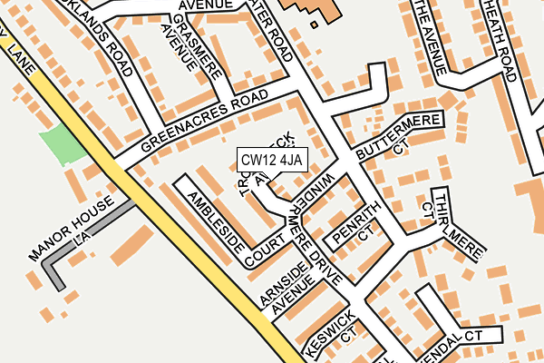 CW12 4JA map - OS OpenMap – Local (Ordnance Survey)