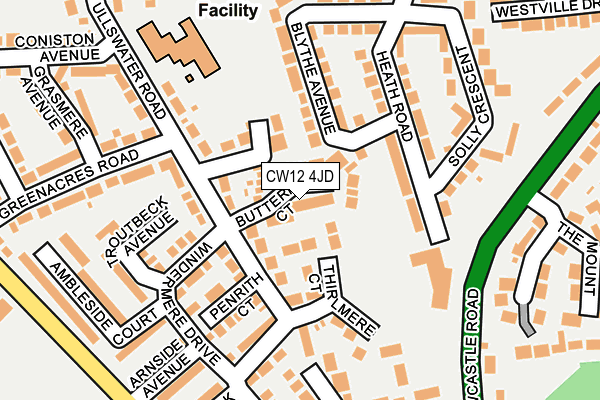 CW12 4JD map - OS OpenMap – Local (Ordnance Survey)