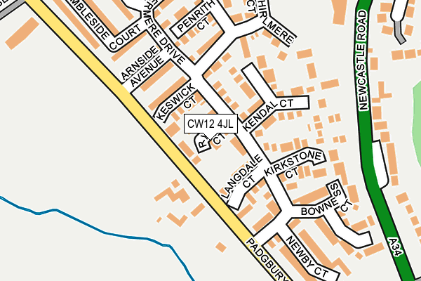 CW12 4JL map - OS OpenMap – Local (Ordnance Survey)
