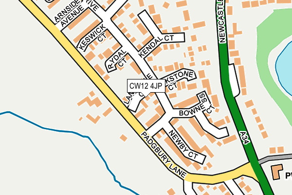 CW12 4JP map - OS OpenMap – Local (Ordnance Survey)