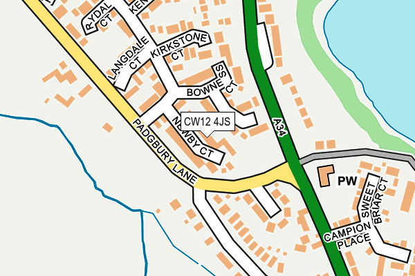 CW12 4JS map - OS OpenMap – Local (Ordnance Survey)