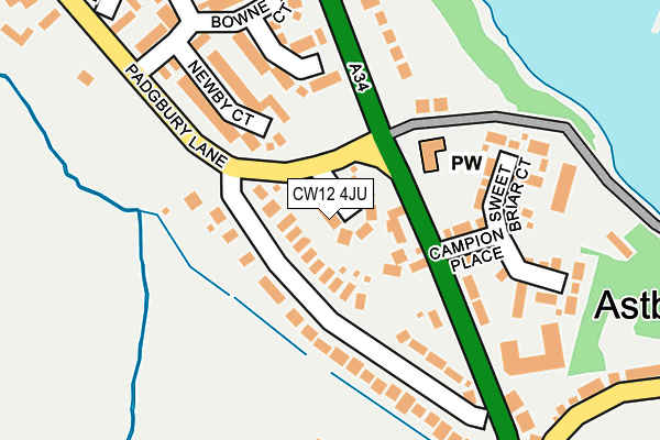 CW12 4JU map - OS OpenMap – Local (Ordnance Survey)