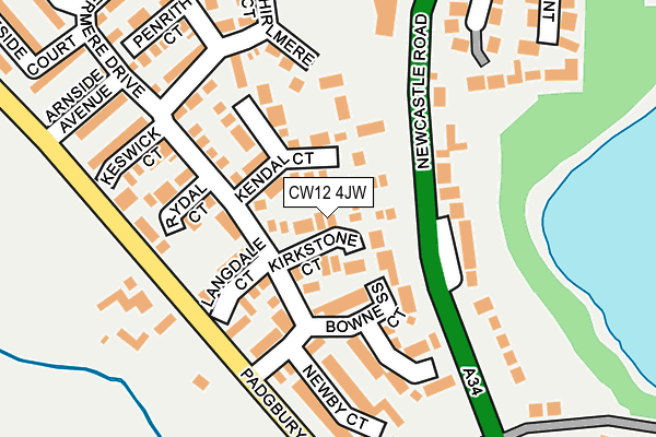 CW12 4JW map - OS OpenMap – Local (Ordnance Survey)