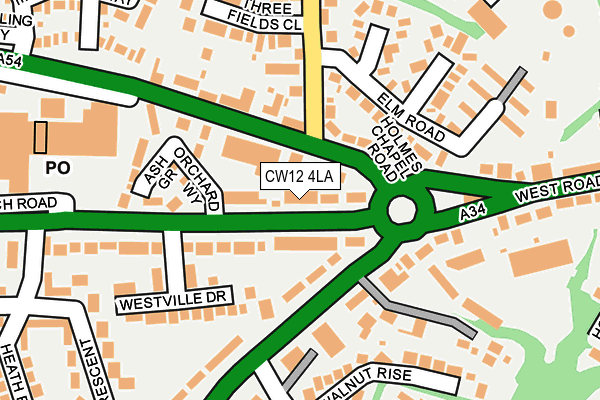 CW12 4LA map - OS OpenMap – Local (Ordnance Survey)