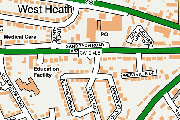 CW12 4LE map - OS OpenMap – Local (Ordnance Survey)