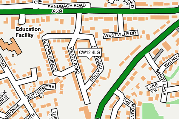 CW12 4LG map - OS OpenMap – Local (Ordnance Survey)