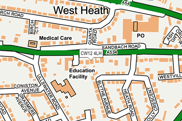 CW12 4LH map - OS OpenMap – Local (Ordnance Survey)