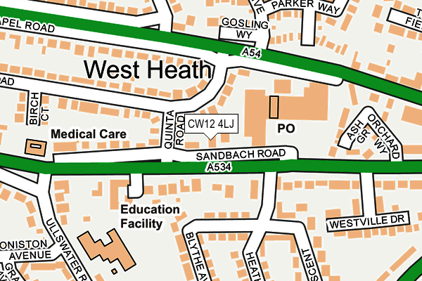 CW12 4LJ map - OS OpenMap – Local (Ordnance Survey)