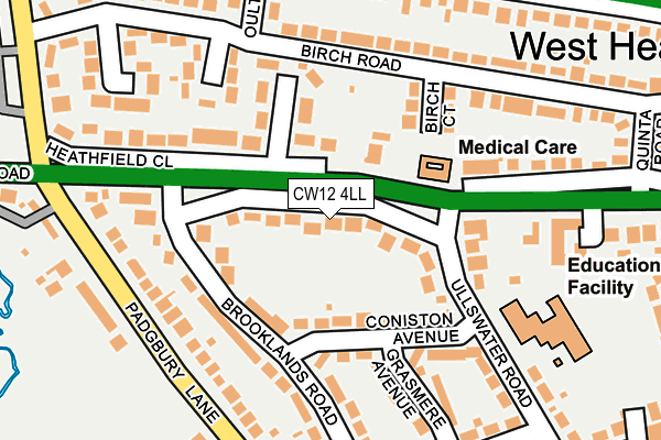CW12 4LL map - OS OpenMap – Local (Ordnance Survey)