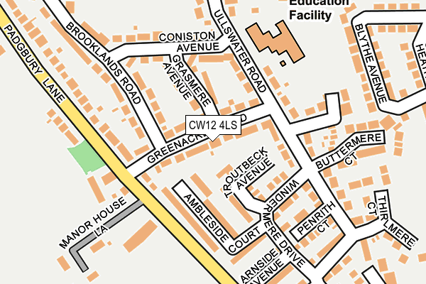 CW12 4LS map - OS OpenMap – Local (Ordnance Survey)