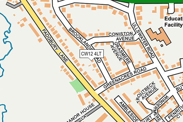 CW12 4LT map - OS OpenMap – Local (Ordnance Survey)