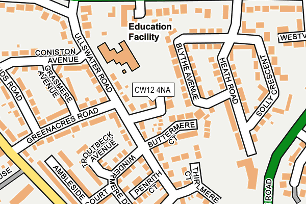 CW12 4NA map - OS OpenMap – Local (Ordnance Survey)