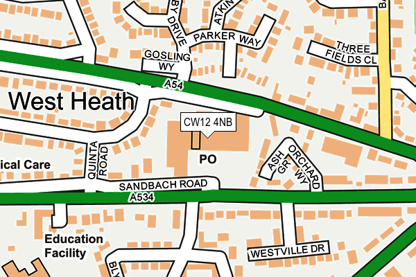 CW12 4NB map - OS OpenMap – Local (Ordnance Survey)