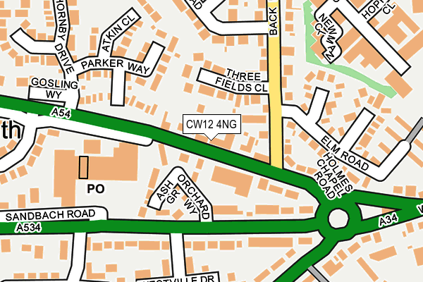 CW12 4NG map - OS OpenMap – Local (Ordnance Survey)