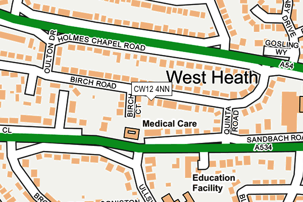 CW12 4NN map - OS OpenMap – Local (Ordnance Survey)