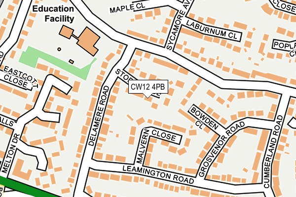 CW12 4PB map - OS OpenMap – Local (Ordnance Survey)