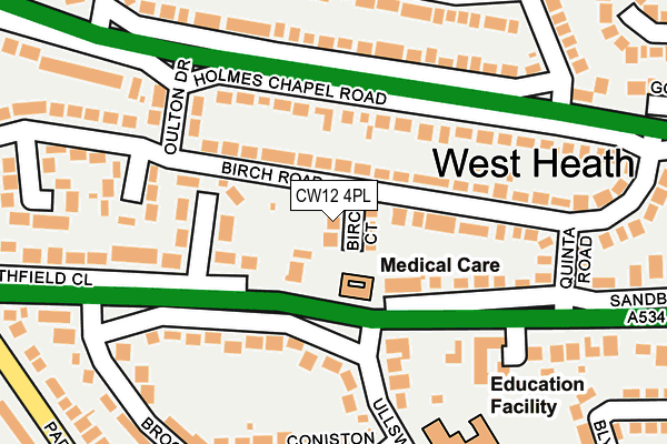 CW12 4PL map - OS OpenMap – Local (Ordnance Survey)