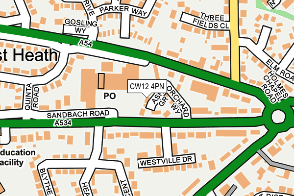 CW12 4PN map - OS OpenMap – Local (Ordnance Survey)