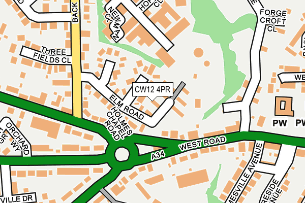 CW12 4PR map - OS OpenMap – Local (Ordnance Survey)