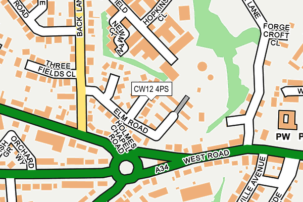 CW12 4PS map - OS OpenMap – Local (Ordnance Survey)