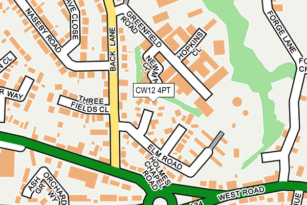 CW12 4PT map - OS OpenMap – Local (Ordnance Survey)