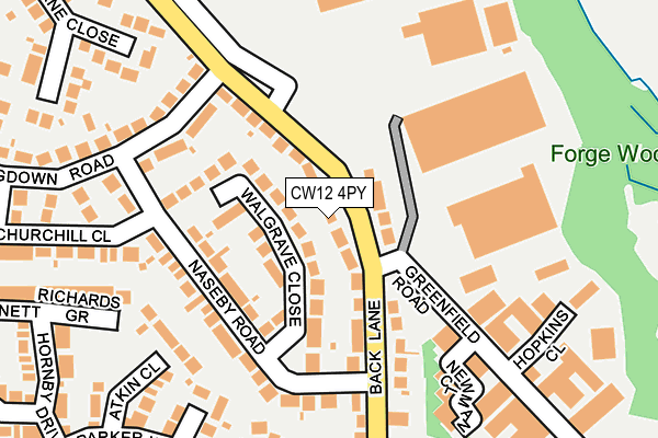 CW12 4PY map - OS OpenMap – Local (Ordnance Survey)