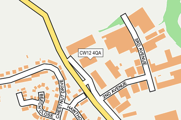 CW12 4QA map - OS OpenMap – Local (Ordnance Survey)