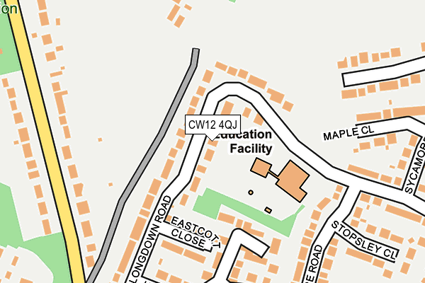 CW12 4QJ map - OS OpenMap – Local (Ordnance Survey)