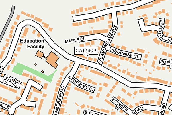 CW12 4QP map - OS OpenMap – Local (Ordnance Survey)