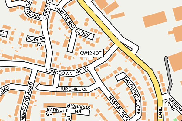 CW12 4QT map - OS OpenMap – Local (Ordnance Survey)