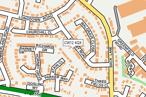 CW12 4QX map - OS OpenMap – Local (Ordnance Survey)