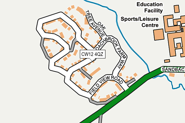 CW12 4QZ map - OS OpenMap – Local (Ordnance Survey)