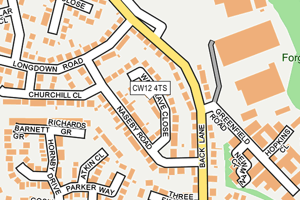 CW12 4TS map - OS OpenMap – Local (Ordnance Survey)
